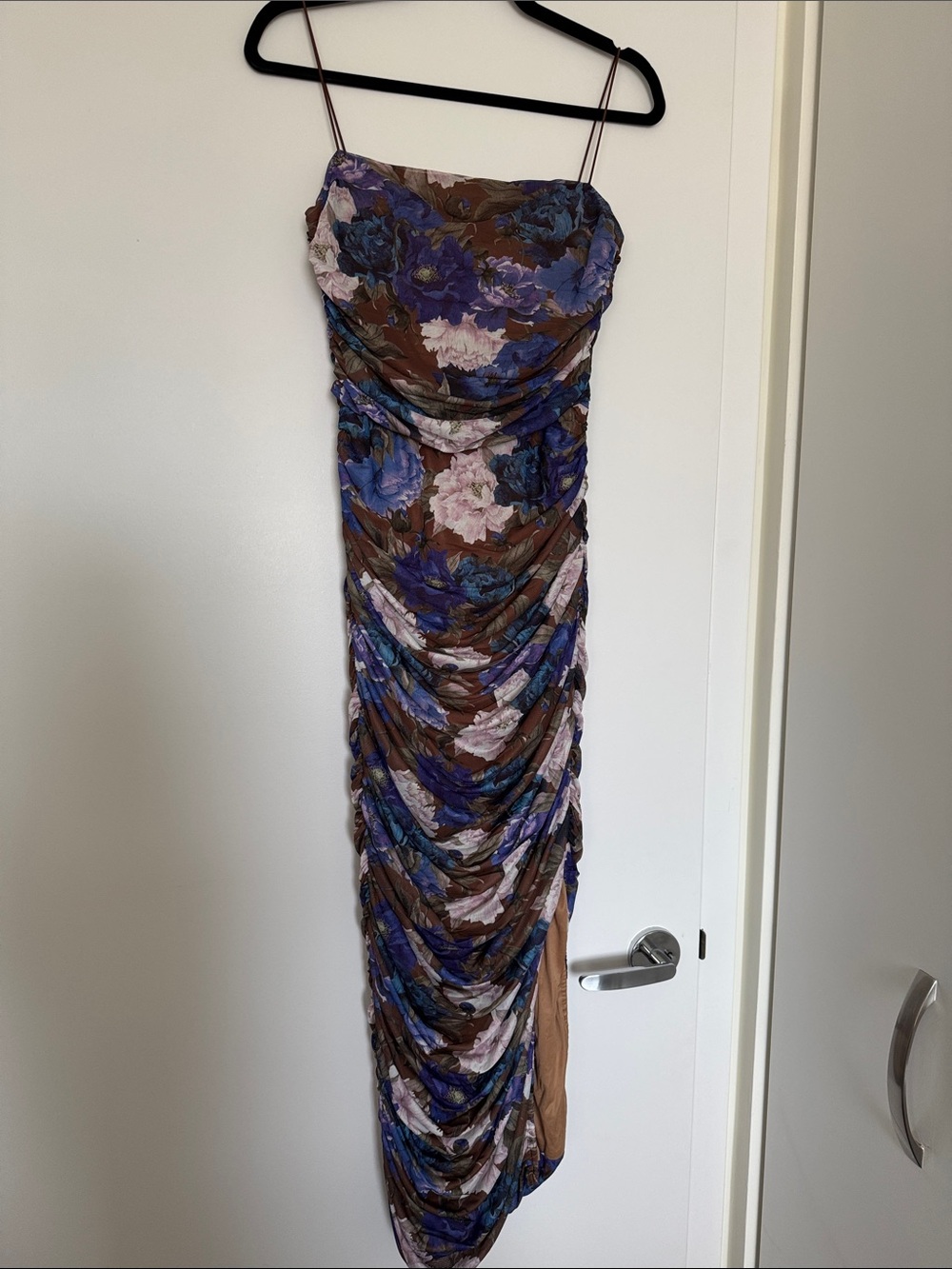 Vici Avanie Brown Floral Mesh Midi Sleeveless Dress Like New Medium Wedding